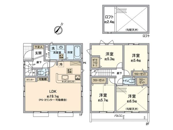 葛飾区西水元1丁目新築戸建 6号棟 間取図(平面図) 葛飾区西水元1丁目新築戸建 6号棟 間取図(平面図)