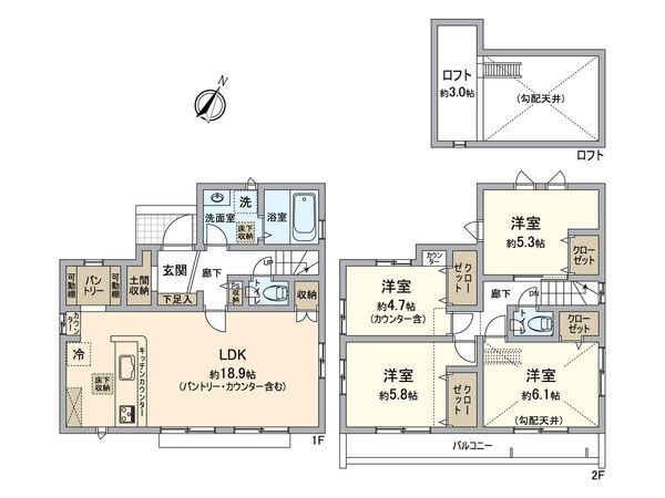 葛飾区西水元1丁目新築戸建 7号棟 間取図(平面図)