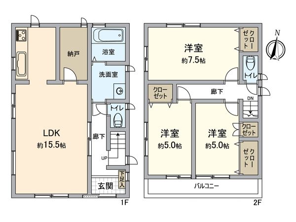 葛飾区新宿5丁目 戸建 間取図(平面図)