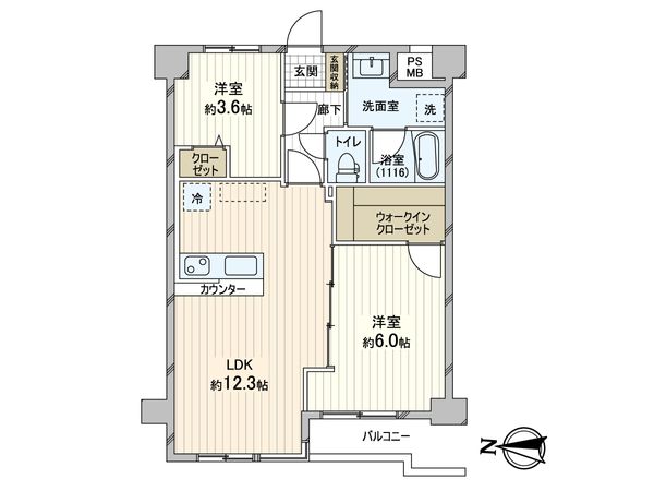 セザール第2綾瀬 間取図(平面図) セザール第2綾瀬 間取図(平面図)