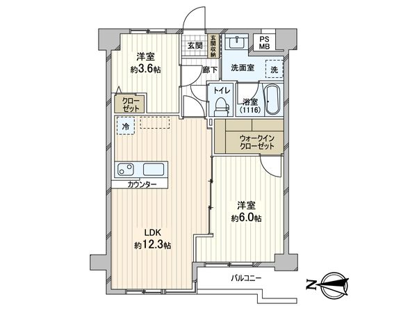 セザール第2綾瀬 間取図(平面図) セザール第2綾瀬 間取図(平面図)