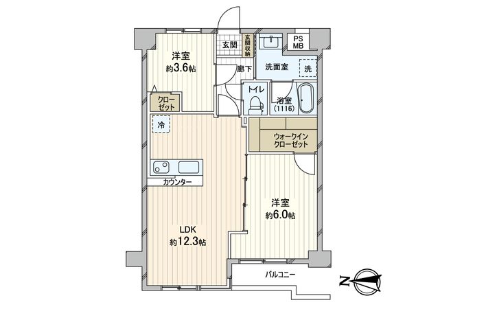セザール第2綾瀬 間取図(平面図) セザール第2綾瀬 間取図(平面図)