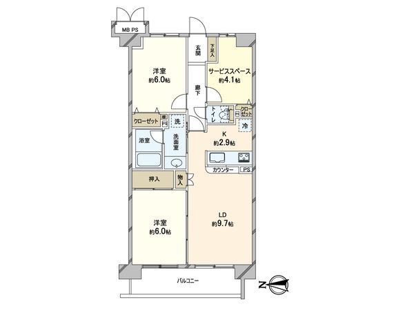 モア・ステージ北綾瀬 間取図(平面図)