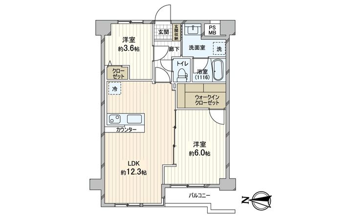 セザール第2綾瀬 間取図(平面図)