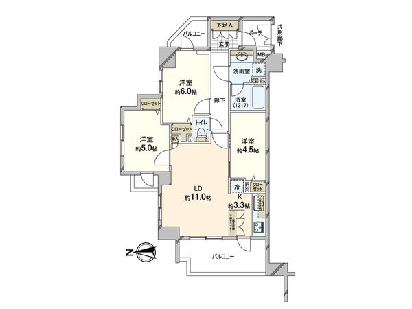 キャヴィム綾瀬 間取図(平面図)