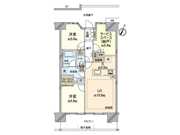 ルネ北綾瀬 間取図(平面図) 間取図(平面図)
