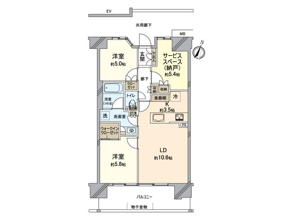 ルネ北綾瀬 間取図(平面図) ルネ北綾瀬 間取図(平面図)