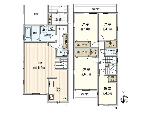 南葛西三丁目 2号棟 新築戸建 間取図(平面図)