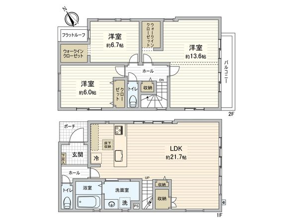 一之江2丁目新築戸建 間取図(平面図) 一之江2丁目新築戸建 間取図(平面図)