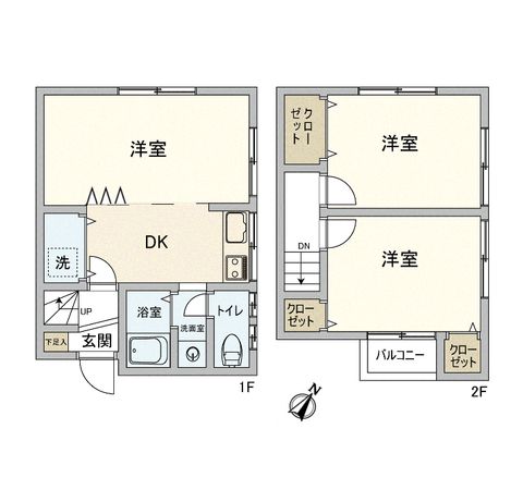 一之江2丁目戸建 間取図(平面図) 一之江2丁目戸建 間取図(平面図)