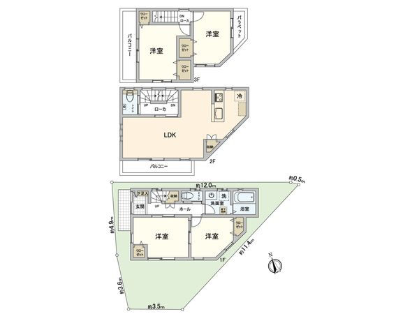 江戸川3丁目戸建 間取図(平面図) 江戸川3丁目戸建 間取図(平面図)