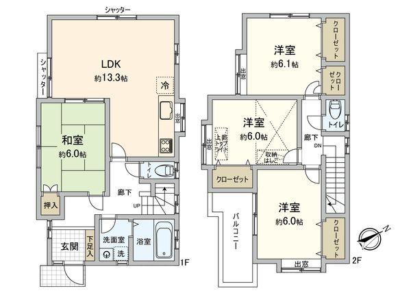 北葛西4丁目戸建 間取図(平面図) 北葛西4丁目戸建 間取図(平面図)