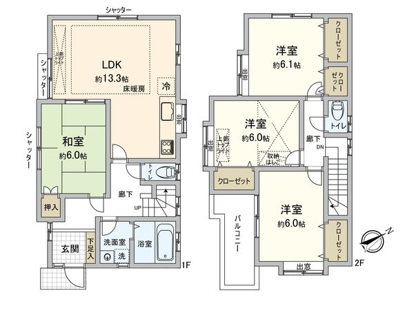 北葛西4丁目戸建 間取図(平面図)