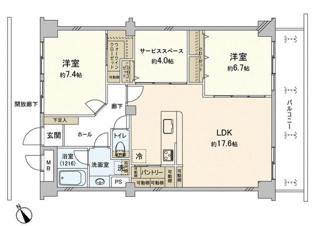 なぎさニュータウン 4号棟 間取図(平面図) なぎさニュータウン 4号棟 間取図(平面図)