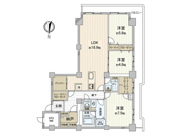 清新中央ハイツ 6号棟 間取図(平面図)