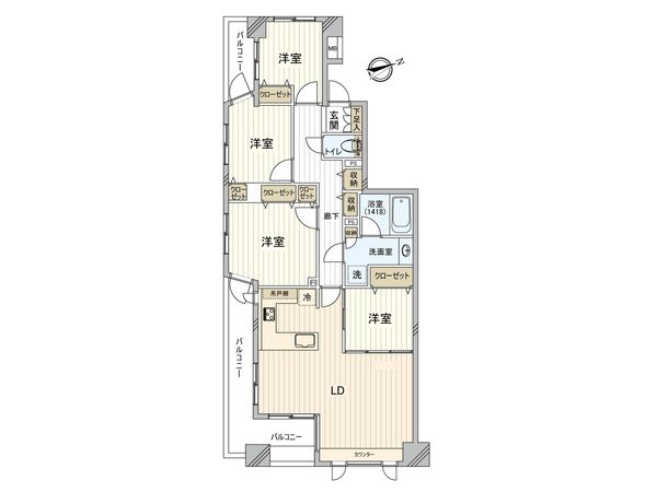 西葛西ガーデンハウス中央公園 間取図(平面図) 間取図(平面図)