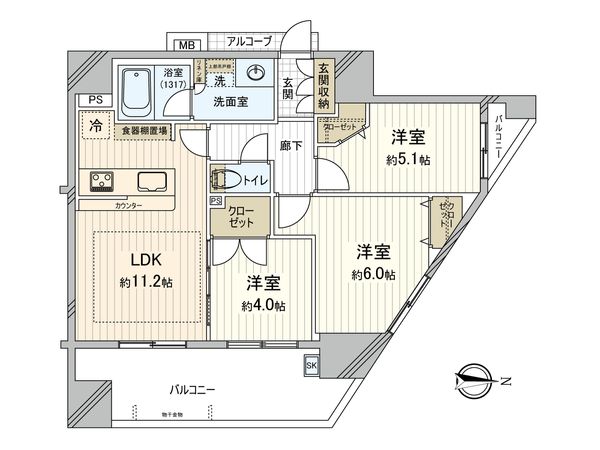グリーンホームズ葛西南レジデンス 間取図(平面図) 間取図(平面図)