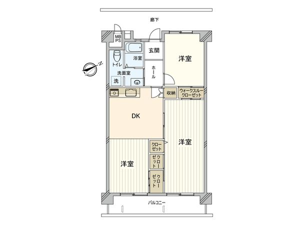 なぎさニュータウン 6号棟 間取図(平面図)