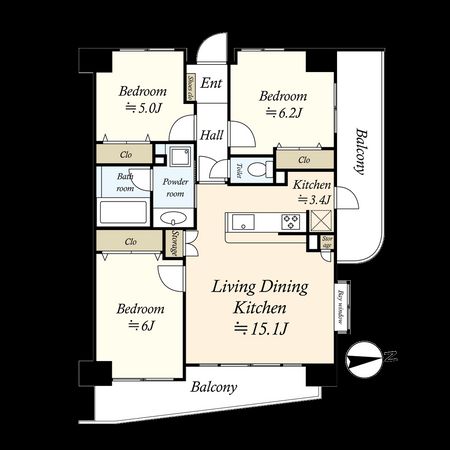 コスモ葛西シティフォルム 間取図(平面図)