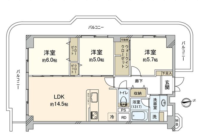 ヴェラハイツ葛西 間取図(平面図)