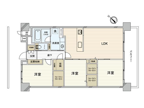 なぎさニュータウン 6号棟 間取図(平面図) 間取図(平面図)