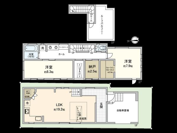 江東区東砂2丁目 戸建 間取図(平面図)