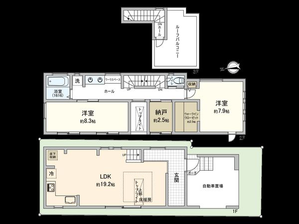 江東区東砂2丁目 戸建 間取図(平面図) 江東区東砂2丁目 戸建 間取図(平面図)