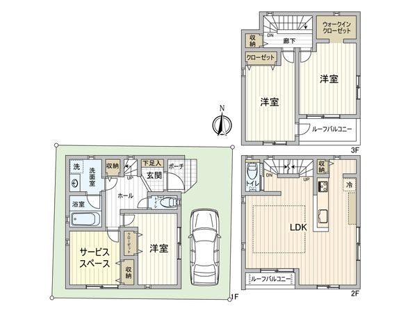 江東区東砂4丁目 戸建 間取図(平面図)