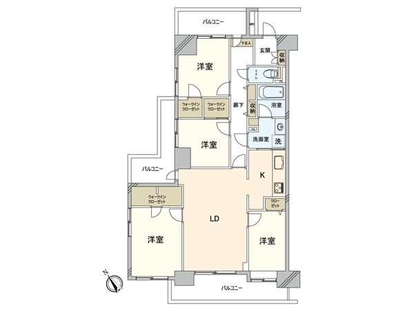コープ野村大島 1号棟 間取図(平面図) コープ野村大島 1号棟 間取図(平面図)