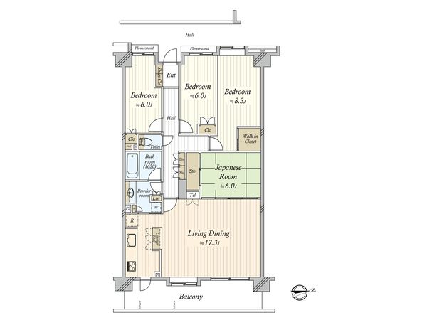 グランアジール東京アクアレジデンス 間取図(平面図)