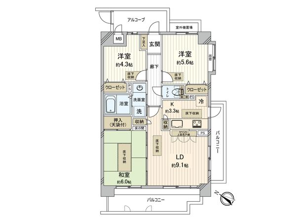 セザール洗足池公園 間取図(平面図)