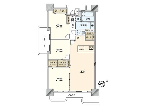東砂3丁目ハイツ 2号棟 間取図(平面図)