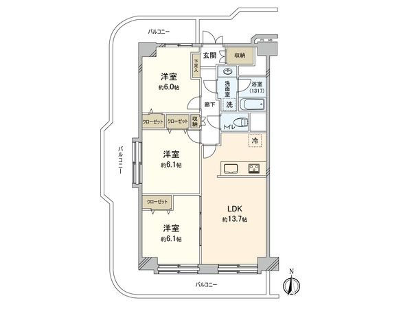 東陽町スカイハイツ 間取図(平面図)