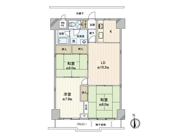 ウェルフェアグリーン南砂 間取図(平面図) ウェルフェアグリーン南砂 間取図(平面図)