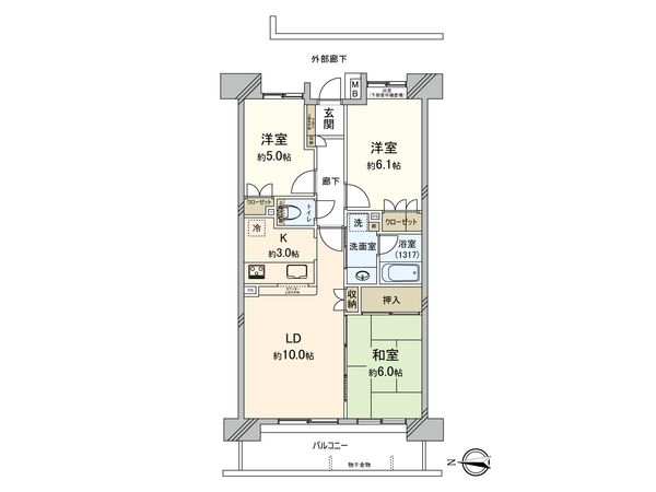 コスモ住吉扇橋 間取図(平面図) 間取図(平面図)