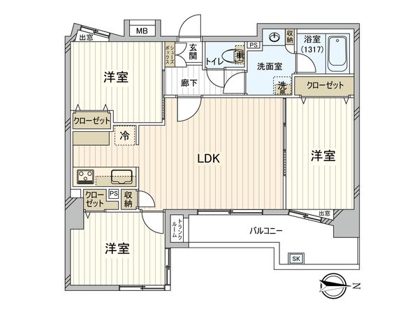 ダイアパレス南砂町仙台堀川公園 間取図(平面図) 間取図(平面図)