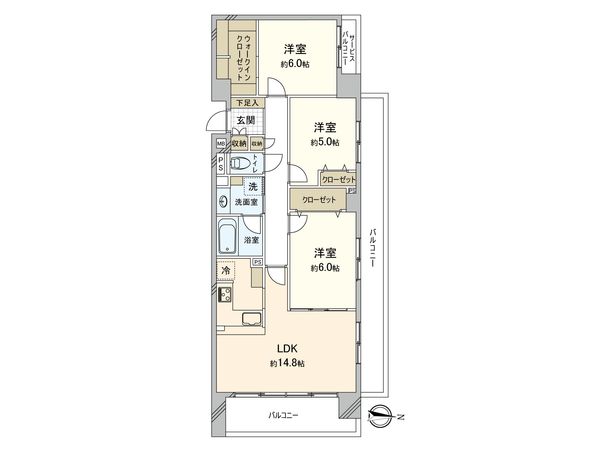 クレストフォルム東京アクアビュー 間取図(平面図) クレストフォルム東京アクアビュー 間取図(平面図)