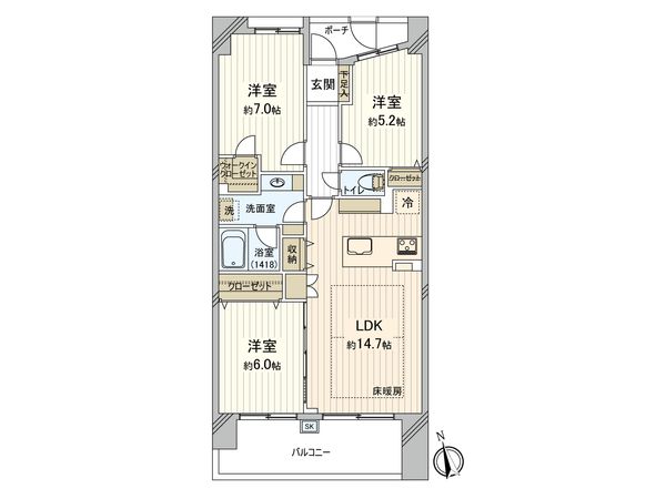 グランアジール東京アクアレジデンス 間取図(平面図) グランアジール東京アクアレジデンス 間取図(平面図)