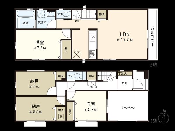 東小岩1丁目 新築戸建 間取図(平面図) 東小岩1丁目 新築戸建 間取図(平面図)