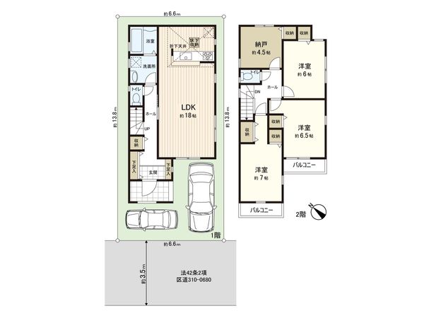 江戸川1丁目 新築戸建4号棟 間取図(平面図) 江戸川1丁目 新築戸建4号棟 間取図(平面図)