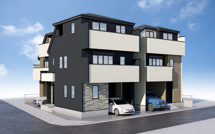 鹿骨1丁目 新築戸建 3号棟 外観パース図 外観パース図