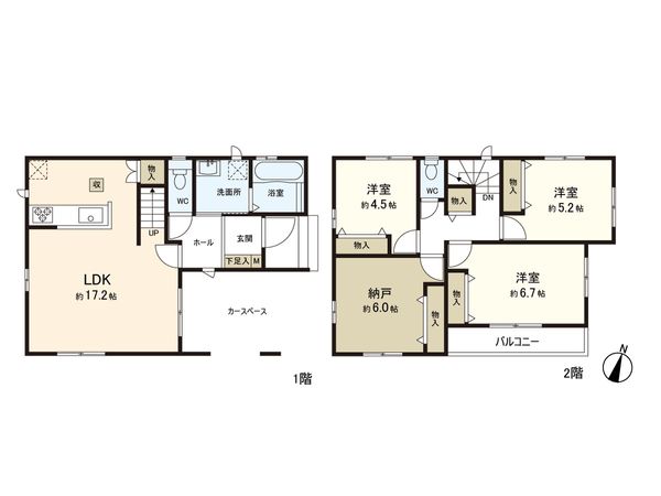 東小岩1丁目 新築戸建 B号棟 間取図(平面図) 間取図(平面図)