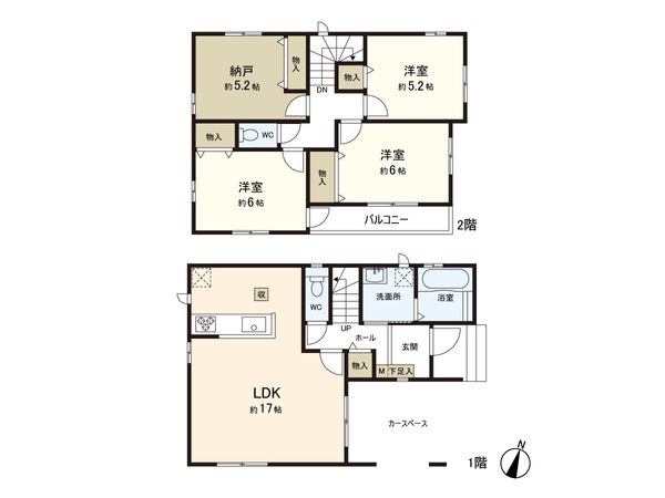 東小岩1丁目 新築戸建 D号棟 間取図(平面図) 間取図(平面図)