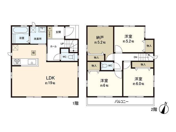 東小岩1丁目 新築戸建 F号棟 間取図(平面図) 間取図(平面図)