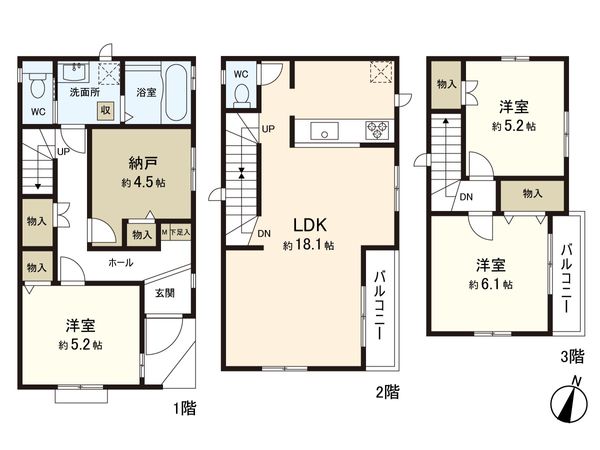 東小岩1丁目 新築戸建 A号棟 間取図(平面図) 間取図(平面図)