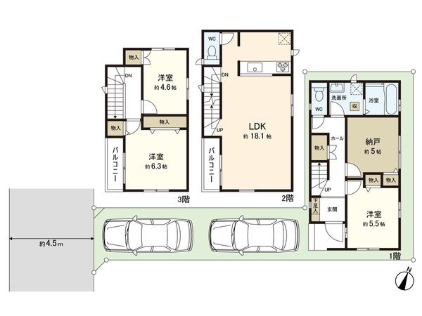 東小岩1丁目 新築戸建 J号棟 間取図(平面図)