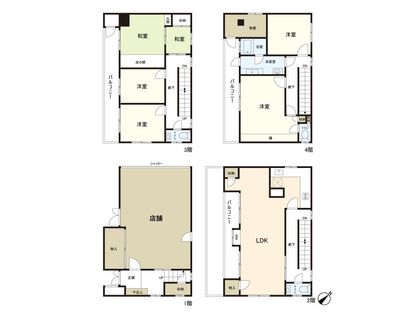 四つ木1丁目店舗付住宅 間取図(平面図)
