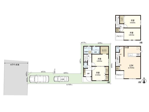 中央2丁目 新築戸建 2号棟 間取図(平面図) 間取図(平面図)