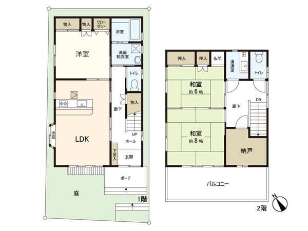 西一之江1丁目 戸建 間取図(平面図) 西一之江1丁目 戸建 間取図(平面図)