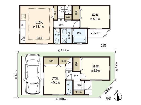 新小岩4丁目 戸建 間取図(平面図) 新小岩4丁目 戸建 間取図(平面図)